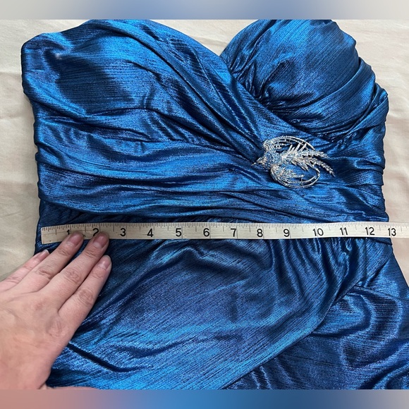 Metallic Blue Bodycon Mini Dress - S - Picture 11 of 13